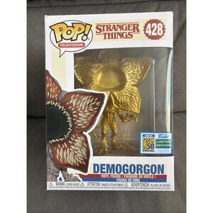 *NEW* 2019 SDCC FUNKO STRANGER THINGS GOLD DEMOGORGON #428 OFFICIAL STICKER LE